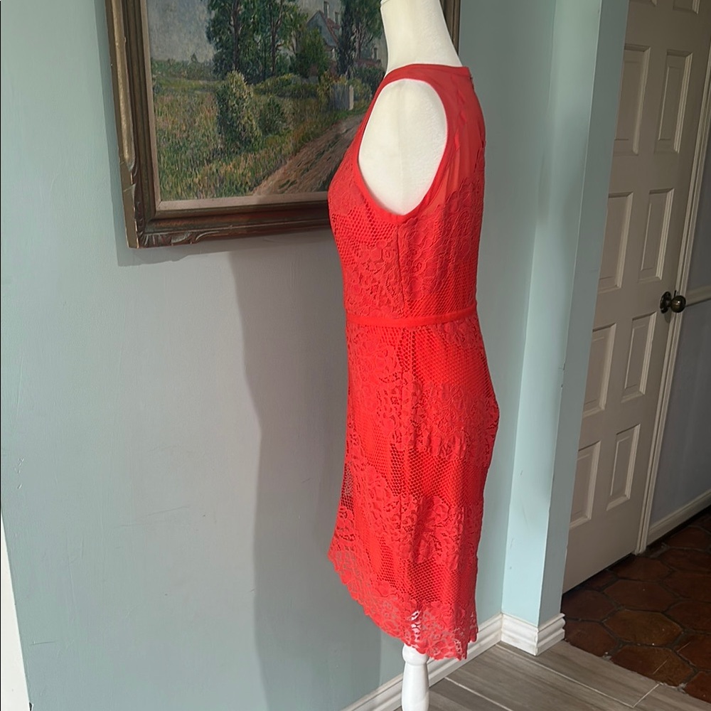 Adelyn Rae Red Halter Sheath Mini Dress - Picture 3 of 10